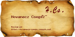 Hovanecz Csegő névjegykártya